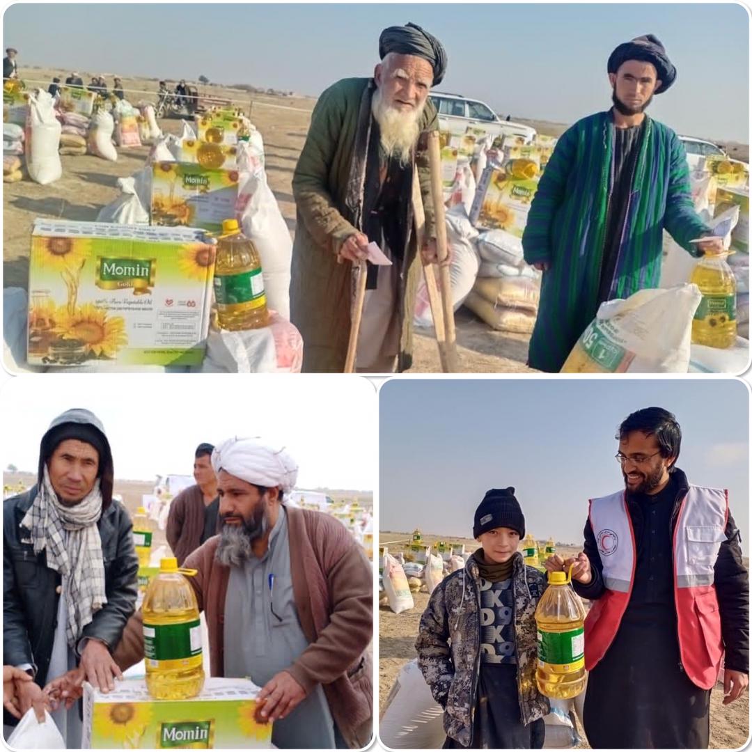 جمعیت هلال احمر افغانی برای ۳۵۰ خانواده نیازمند در ولایت جوزجان مواد غذایی مساعدت نمود!
