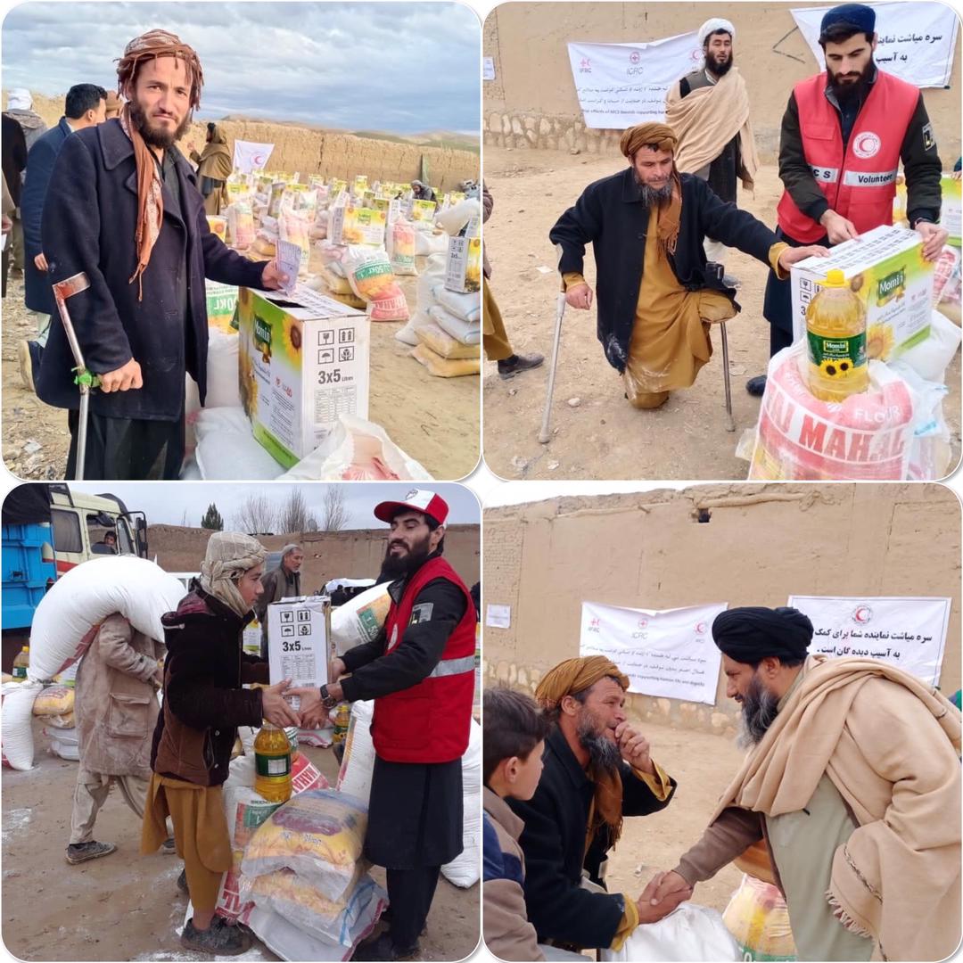 جمعیت هلال احمر افغانی برای ۴۸۱ خانواده در ولایت سرپل مواد خوراکی مساعدت نمود!