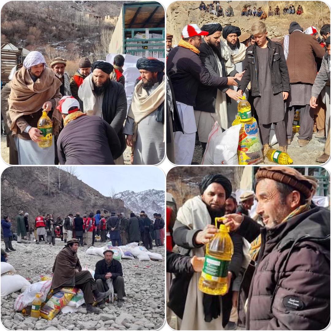 جمعیت هلال احمر افغانی برای ۶۰۰ فامیل در ولایت پنجشیر مواد خوراکی مساعدت نمود!